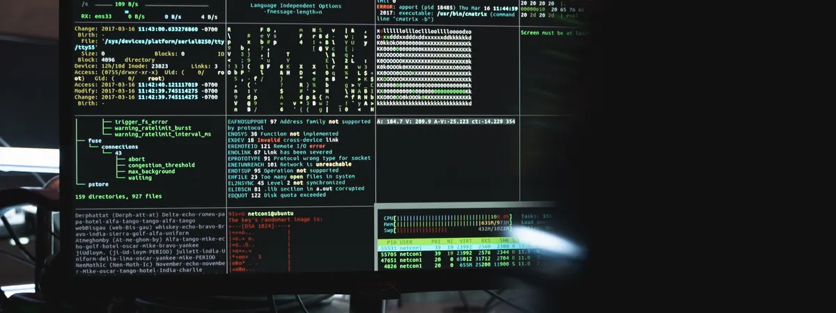 Pantallas con código y datos de seguridad